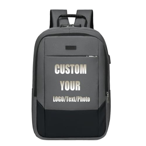 Rucksack mit Individuellem Logo, wasserdichte Diebstahlsichere Personalisierte Laptoptasche Damen Herren Große Kapazität Maßgeschneiderte Business Reise Computer Büchertasche Color3,42 * 30 * 15cm von ZYWEHC