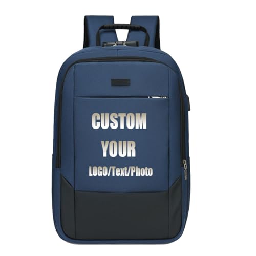 Rucksack mit Individuellem Logo, wasserdichte Diebstahlsichere Personalisierte Laptoptasche Damen Herren Große Kapazität Maßgeschneiderte Business Reise Computer Büchertasche Color4,42 * 30 * 15cm von ZYWEHC