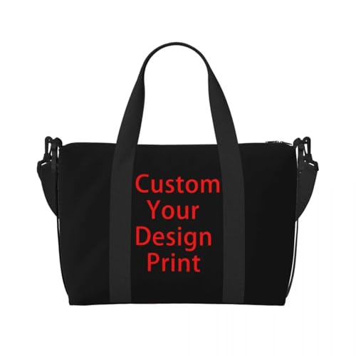 Tragetasche für Damen mit Individuellem Design Großer Kapazität Individuell Bedruckte Gym Umhängetasche Personalisierte Strand und Reisehandtasche Custom,M von ZYWEHC
