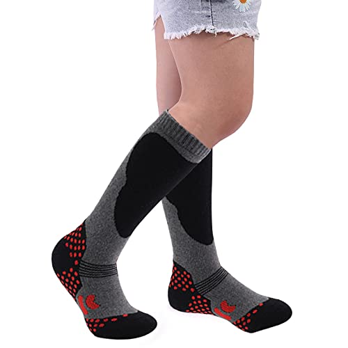 1 Paar Skisocken Kinder Unisex Baumwolle Skistrümpfe Kinder Thermosocken Kinder für Jungen Mädchen,Dicke Verstärkte Kniestrümpfe Winter Sportsocken für Kinder Active Kniehoch Bunt Warm zum Skifahren von ZYXTLY