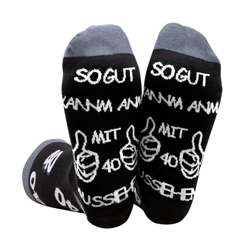 ZYXTLY 40 Geburtstag Männer Geschenk Zum 40 Geburtstag Mann Geschenk Mann 40 Geburtstag Männer Lustig Socken 40. Geburtstag Lustige Geschenke Anti-Rutsch Geburtstag 40 Mann Socken 37-47 von ZYXTLY