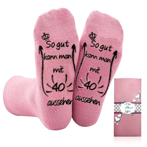 ZYXTLY Geburtstag Socken für 40. Geburtstag Frauen - Geschenkideen für Freundin Zum 40. Geburtstag von ZYXTLY