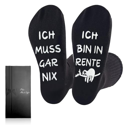 ZYXTLY Rentner Geschenk Mann Frauen Socken Ruhestand Geschenk Abschiedsgeschenk Kollegen Rente Geschenke,Abschied Kollegin Renteneintritt Geschenk Männer Geschenke für Papa Mama Opa Oma Stoppersocken von ZYXTLY