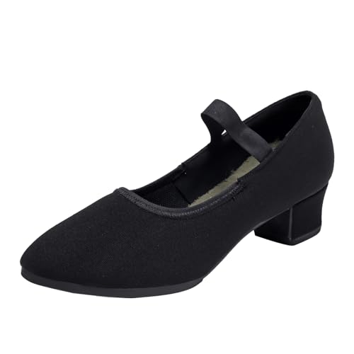 ZYXWVU Damen Latein Tanzschuhe Geschlossenem Tango lehrschuhe Tanzübungsschuh,P3-Schwarz-3.5cm,38 EU von ZYXWVU