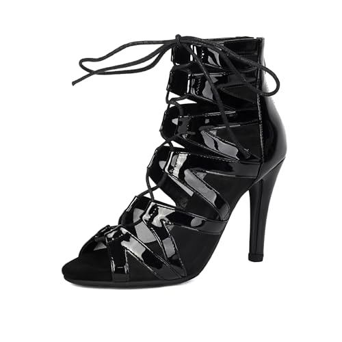 ZYXWVU Tanzstiefel Damen Latein Schnüren Stiefel für Salsa Tango Bachata Ballsaal Leistung Schwarz, 39 EU ZYXWVU Tanzstiefel Damen Latein Schnüren Stiefel für Salsa Tango Bachata Ballsaal Leistung Schwarz, 39 EU von ZYXWVU