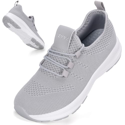 ZYYZ Sneaker mit breiter Passform für Damen, Fußgewölbeunterstützung, extra breite Zehenbox, rutschfeste Straßenlaufschuhe, leichtes Netzgewebe, atmungsaktive Turnschuhe für Fitnessstudio, Fitness von ZYYZ