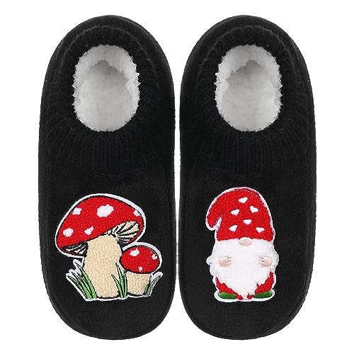 ZYZX Damen Lustige Haussocken mit Antirutsch-Sohle Winter Warme Strick Hausschuhe Niedlich Hausschuhsocken Bequem Weiche Sohle Fleece Futter Kuschelsocken Stoppersocken von ZYZX