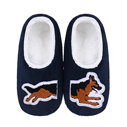 ZYZX Hausschuhsocken Damen Hund Motiv Winter Warme Weiche Niedlich Kuschel Hausschuhe Fleece-lined Lustige Flauschig Stoppersocken mit Antirutsch-Sohle Haussocken Geschenke von ZYZX