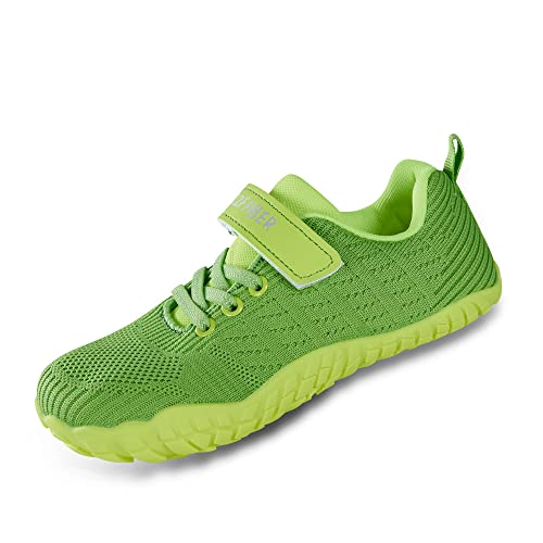 ZZFABER Barfußschuhe Kinder，Kinderschuhe Mädchen，Leichte Straßenschuhe， Weiche Hausschuhe, Flexible Turnhalle Sportschuhe, Laufschuhe, Größe 27-35 (Green, Numeric_27) von ZZFABER