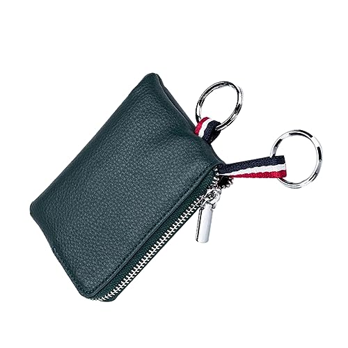 ZZHAOYI Schlanke Leder Kleine Geldbörse Geldbörse, 2 Schlüsselanhänger Leder Münzbörse Reißverschluss Mini Pouch für Männer Frauen, Dunkelgrün, modisch ZZHAOYI Schlanke Leder Kleine Geldbörse Geldbörse, 2 Schlüsselanhänger Leder Münzbörse Reißverschluss Mini Pouch für Männer Frauen, Dunkelgrün, modisch von ZZHAOYI