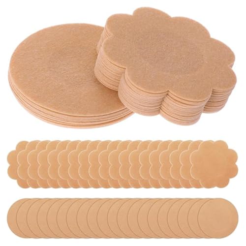 80 Stück Nippelabdeckungen, Unsichtbare Einweg Nippelpads, Natürliche Unsichtbare Selbstklebend Nippelaufkleber nippelpads männer nippelcover nipple cover nipplies (Blume, rund) von ZZHBOO