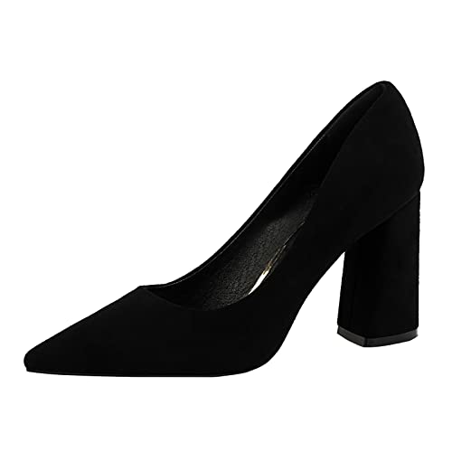 Damen Klassische Pumps Damen Schuhe Elegant Absatzschuhe Damen Schwarz Blockabsatz Geschlossener Büro Pumps Mary Janes Hochzeitsschuhe Abendschuhe Damenschuhe T-Schwarz 02 40 von ZZHZGZ