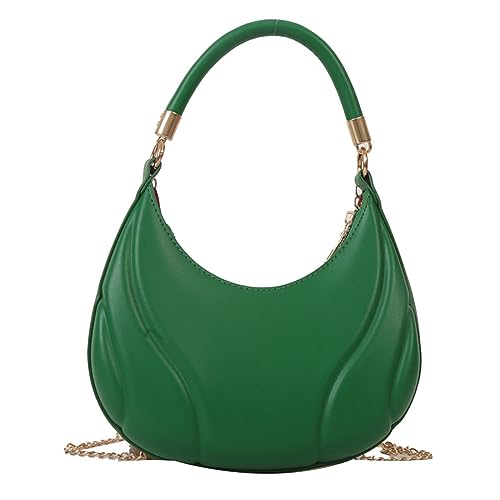 Damen Tote Bag Handtasche Frauen Schulter Tasche Mode Muster Einfarbig Retro Praktische Große Kapazität Zipper Messenger Tasche (Green, One Size) von ZZHZGZ