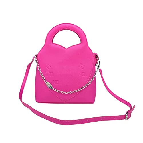 Umhängetaschen Damen Crossbody Bag 2023 Damen Taschen Trendy Fashion Drawstring Lady Bag Border Casual Brief Handtasche Crossbody (Hot Pink, One Size) von ZZHZGZ