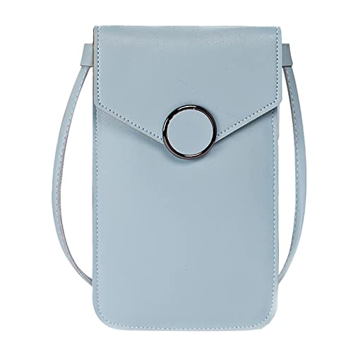 Umhängetaschen Damen Crossbody Bag Mode Frauen Kunstleder Einfarbig Hasp Transparente Operation Ccreen Handytasche Umhängetasche Umhängetasche (A, One Size) von ZZHZGZ