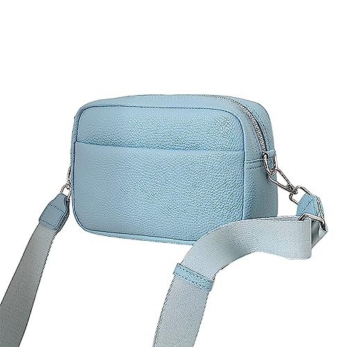 Umhängetaschen Damen Crossbody Bag Trendy Weibliche Taschen 2023 Außenhandel Einfarbig PU Umhängetasche Weibliche Kleine Tasche Damen Schulter Tasche Kleine Quadratische tasche (Blue, One Size) von ZZHZGZ