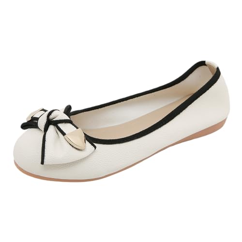 ZZHZGZ Damen Ballerina Bequeme Ballerina Schuhe Damen Flache Schuhe Ballerinas Slip On mit Komfort Innensohle Ballet Flat Klassische Freizeitschuhe Bequeme Weich Leger von ZZHZGZ