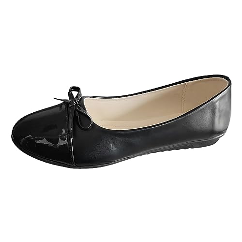 ZZHZGZ Damen Ballerina Bequeme Flache Schuhe Zum Kleid Schwarz Weiche Ballerinas Damen Ballerinas Damen Schwarz 38 von ZZHZGZ