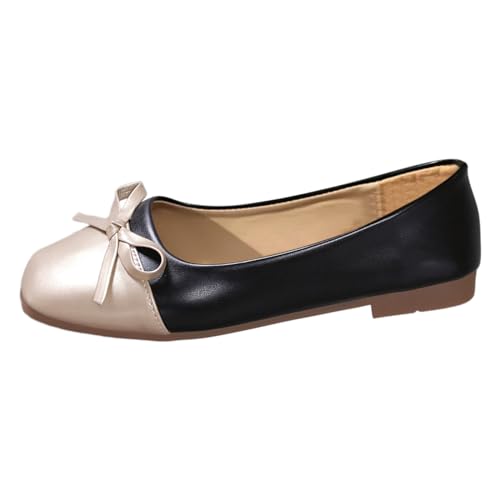 ZZHZGZ Damen Ballerina Bequeme Flache Schuhe Zum Kleid Schwarz Weiche Ballerinas Damen Ballerinas Damen von ZZHZGZ