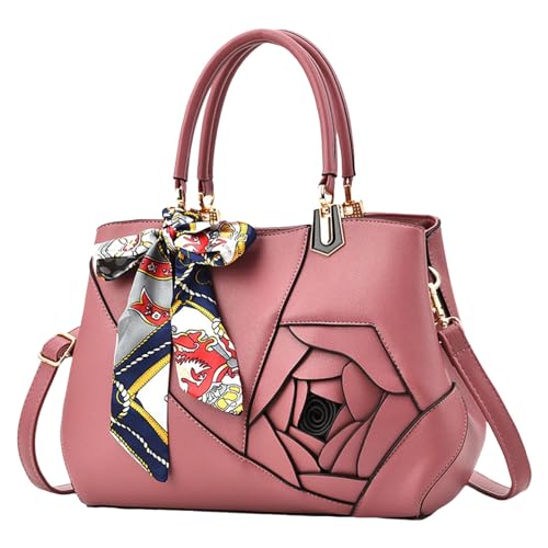 ZZHZGZ Damen Handtasche Umhängetasche Attraktive, schlichte modische One-Shoulder-Body-Handtasche, quadratische Tasche (Pink, One Size) von ZZHZGZ