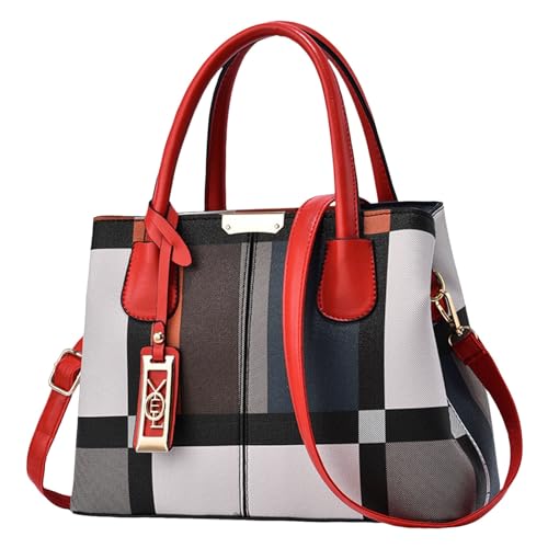 ZZHZGZ Damen Handtasche Umhängetasche Damentasche, große Kapazität, europäische amerikanische lässige Umhängetasche, Umhängetasche (Red, One Size) von ZZHZGZ