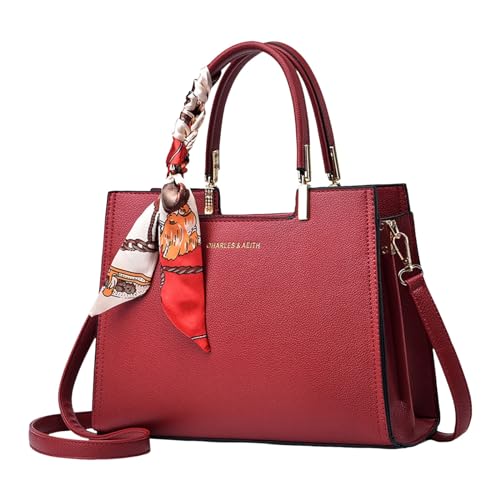 ZZHZGZ Damen Handtasche Umhängetasche Damentasche Umhängetasche Modehandtasche (Red, One Size) von ZZHZGZ