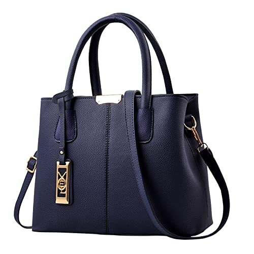 ZZHZGZ Damen Handtasche Umhängetasche Mode Handtasche Einfache Tasche Große Kapazität Eine Schulter Frauen Tasche (Blue, One Size) von ZZHZGZ