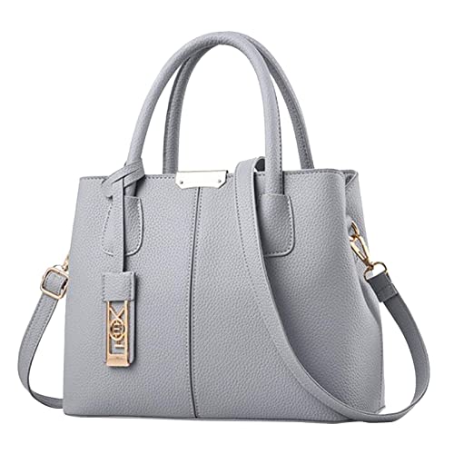 ZZHZGZ Damen Handtasche Umhängetasche Mode Handtasche Einfache Tasche Große Kapazität Eine Schulter Frauen Tasche (Grey, One Size) von ZZHZGZ