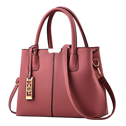 ZZHZGZ Damen Handtasche Umhängetasche Mode Handtasche Einfache Tasche Große Kapazität Eine Schulter Frauen Tasche (Pink, One Size) von ZZHZGZ