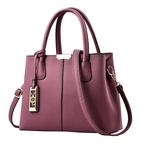 ZZHZGZ Damen Handtasche Umhängetasche Mode Handtasche Einfache Tasche Große Kapazität Eine Schulter Frauen Tasche (Purple, One Size) von ZZHZGZ