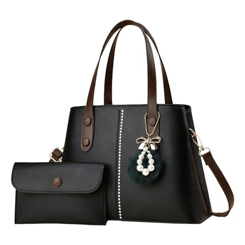ZZHZGZ Damen Handtasche Umhängetasche Schwiegermutter-Tasche, vielseitige, modische elegante One-Shoulder-Body-Handtasche für Damen (Black, One Size) von ZZHZGZ