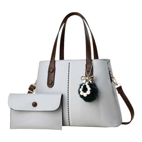 ZZHZGZ Damen Handtasche Umhängetasche Schwiegermutter-Tasche, vielseitige, modische elegante One-Shoulder-Body-Handtasche für Damen (Grey, One Size) von ZZHZGZ
