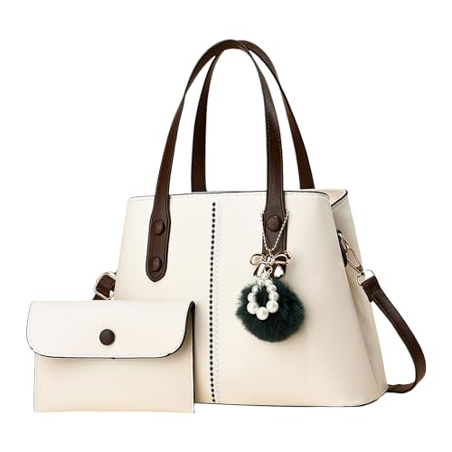 ZZHZGZ Damen Handtasche Umhängetasche Schwiegermutter-Tasche, vielseitige, modische elegante One-Shoulder-Body-Handtasche für Damen (White, One Size) von ZZHZGZ