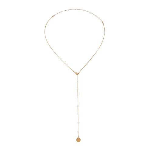 ZZHZGZ Damen Kette mit Anhänger Design Süße coole Imitationsperlen-Halskette, Damen-Halskette, Mädchen-Halskette (Gold, One Size) von ZZHZGZ