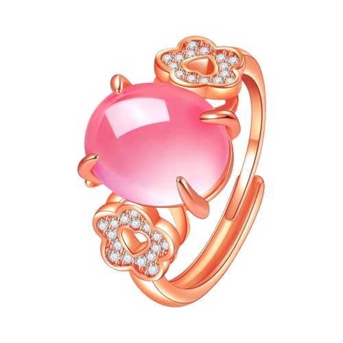 ZZHZGZ Damen Ringe Elegant Schlicht Silberringe Eleganter Blumenring, einzigartiges Design mit funkelndem natürlichem, ein dynamisches attraktives Accessoire für jeden (d-B, One Size) von ZZHZGZ