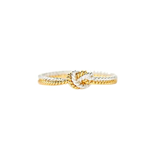 ZZHZGZ Damen Ringe Elegant Schlicht Silberringe Gold- Silberknotenring, schlichter Damenring, leichter Luxus-Premium-Feeling-Ring, Modeschmuck (A, 11) von ZZHZGZ