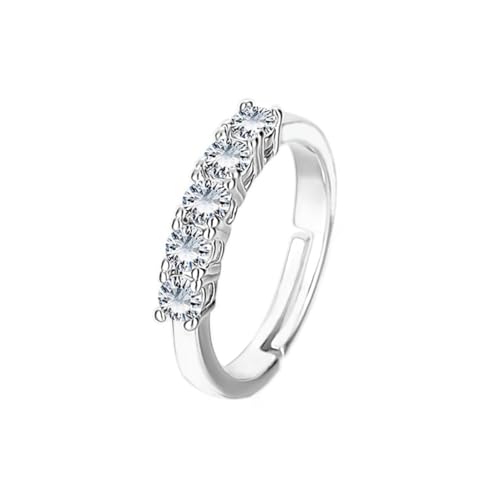 ZZHZGZ Damen Ringe Elegant Schlicht Silberringe Ring mit Sieben für Frauen mit verstellbarem Mund (Rose Gold, One Size) von ZZHZGZ