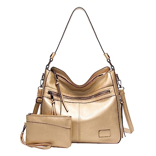 ZZHZGZ Damen Tote Bag Handtasche Außenhandelstaschen 2023 Damentaschen in Europa den Vereinigten Staaten Handheld-Umhängetasche Mode-Mutterpaket (Gold, One Size) von ZZHZGZ
