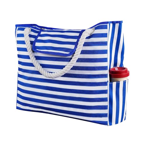ZZHZGZ Damen Tote Bag Handtasche Damen Außenhandel Multifunktionale Einzelschulter Canvas Einkaufstasche Freizeit Urlaub Strandtasche (Blue, One Size) von ZZHZGZ