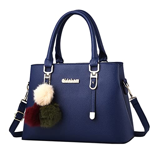 ZZHZGZ Damen Tote Bag Handtasche Damentasche Elegante Lässige Umhängetasche aus Große Kapazität Handtasche Mode (Blue, One Size) von ZZHZGZ