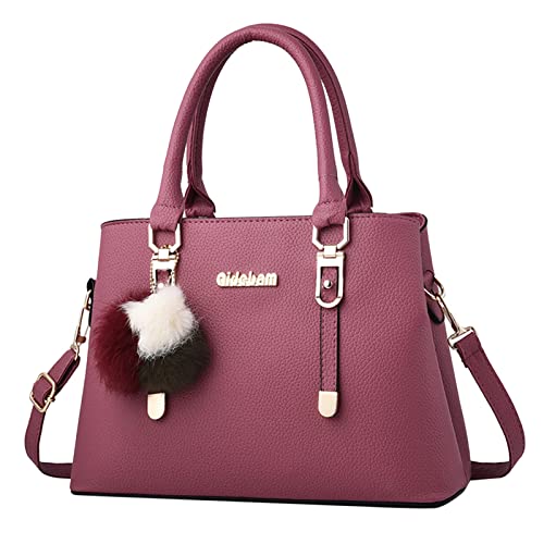 ZZHZGZ Damen Tote Bag Handtasche Damentasche Elegante Lässige Umhängetasche aus Große Kapazität Handtasche Mode (Watermelon Red, One Size) von ZZHZGZ