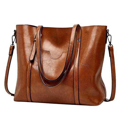 ZZHZGZ Damen Tote Bag Handtasche Handtaschen für Damen, große Designer-Damentasche, Geldbörse aus (Brown, One Size) von ZZHZGZ