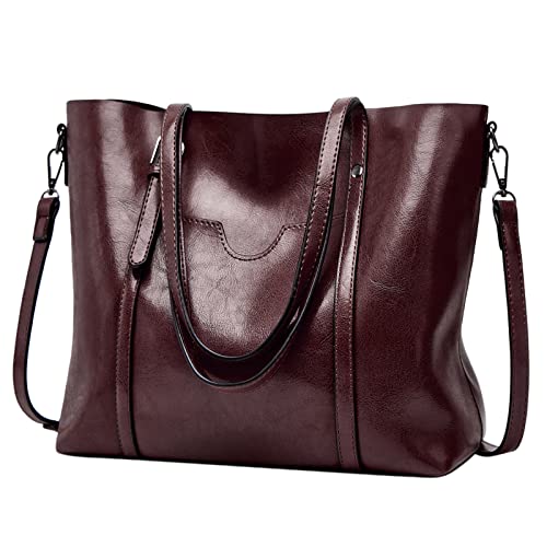 ZZHZGZ Damen Tote Bag Handtasche Handtaschen für Damen, große Designer-Damentasche, Geldbörse aus (Coffee, One Size) von ZZHZGZ