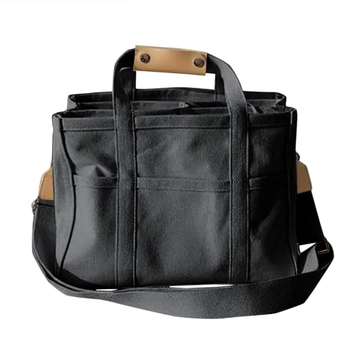ZZHZGZ Damen Tote Bag Handtasche -Schultertasche, Segeltuchtasche, große Kapazität, Einkaufstasche, Studenten-Einkaufstasche, Mombag (Black, One Size) von ZZHZGZ