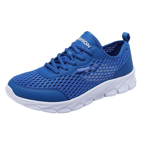 ZZHZGZ Arbeitsschuhe Sportschuhe Herren Mode Sommer Atmungsaktiv Komfortabler Mesh-Schuhe Laufschuhe Mesh-Schuhe Schnüren Große Größe Casual Sportschuhe Leichtgewicht Blau 39 von ZZHZGZ