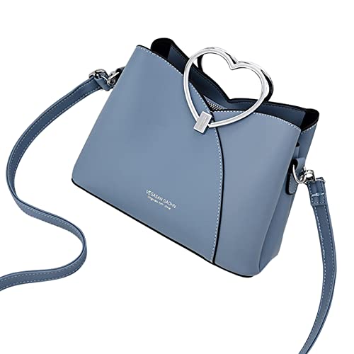 ZZHZGZ Umhängetaschen Damen Crossbody Bag Casual Tote Handtasche Frauen Große Kapazität Vielseitige Umhängetasche Mädchen Retro Reise Ledertasche (Blue, One Size) von ZZHZGZ