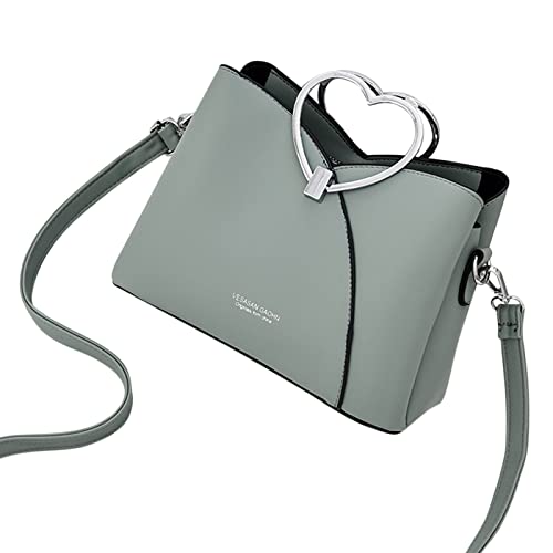 ZZHZGZ Umhängetaschen Damen Crossbody Bag Casual Tote Handtasche Frauen Große Kapazität Vielseitige Umhängetasche Mädchen Retro Reise Ledertasche (Green, One Size) von ZZHZGZ