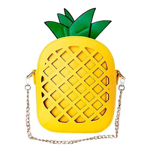 ZZHZGZ Umhängetaschen Damen Crossbody Bag Frauen-Ananas-Geldbeutel-Sommer-Mädchen-gelbe Umhängetasche für tropische Party-Dekorationen (Yellow, One Size) von ZZHZGZ