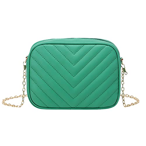 ZZHZGZ Umhängetaschen Damen Crossbody Bag Frauen Umhängetasche Mode Einfache Streifen Trend Kette Umhängetasche Geldbörse Praktisch (Green, One Size) von ZZHZGZ