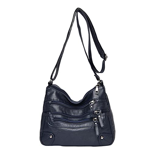 ZZHZGZ Umhängetaschen Damen Crossbody Bag Frauen weiches Umhängetaschen mehrschichtige klassische Umhängetasche Luxus-Designer-Handtasche Geldbörse (Blue, One Size) von ZZHZGZ